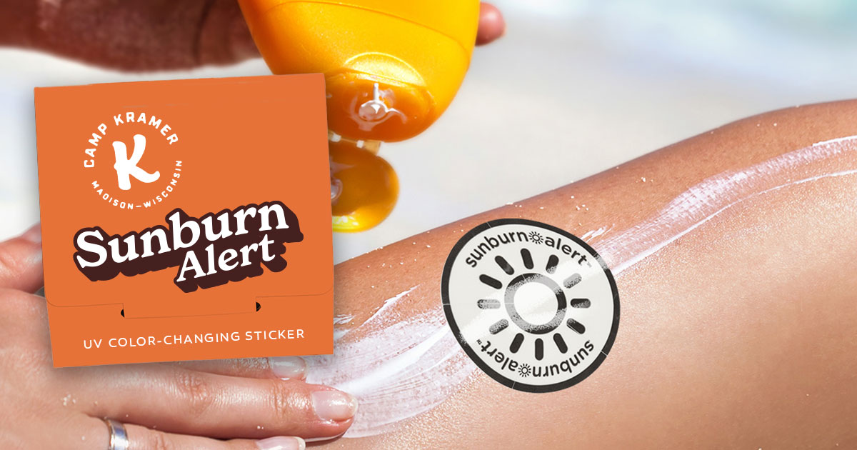 sunburn alert sticker